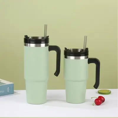 Autothermobecher, 20oz und 30oz, 304 Edelstahl, mit Griff und Strohhalm - 10