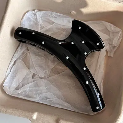 Koreanischer eleganter Haarklammer mit Punktmuster, große Ausführung, Premium-Haarklemme für Hochsteckfrisuren, Hai-Design, elegantes Haarzubehör, Mädchen-Haarspange - 11