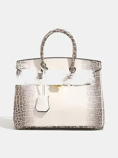 Crocodile-Embossed Women's Shoulder Bag, Large Capacity - 7