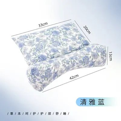 Buckwheat Cervical Pillow, Floral Pattern, Integrated - 8