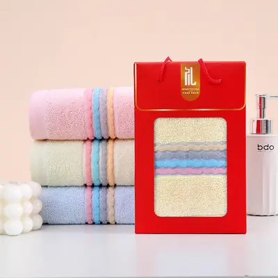 Baumwoll-Handtuchset, Geschenkbox, saugfähig und dick, Geschenk - 7