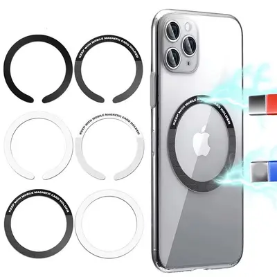 Manyetik levha, manyetik halka, manyetik yapışkanlı yama [ücretsiz örnek] Telefon kılıfı standı Magsafe için evrensel manyetik halka