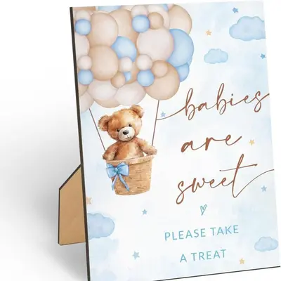 Wooden Picture Frame Baby Shower Baptism Party Game Sign Kit Decorative Gender Reveal Party Decoration Wooden Signs - 13