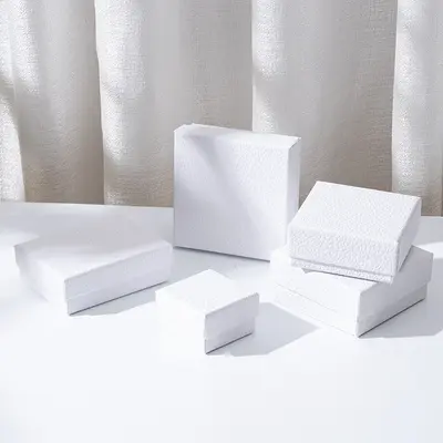 Textured Luxury Jewelry Packaging Box Necklace Bracelet Ring Box Two-Piece Lid Earring Bracelet Jewelry Storage Box