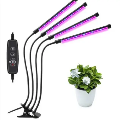 Full-Spectrum LED Plant Grow Light with Timer and Clip-On Stand