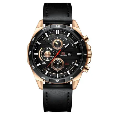 Source Manufacturer Fashion Men's Waterproof Outdoor Sports Daily Watch Student Watch Leather Strap Calendar Quartz Watch - 11