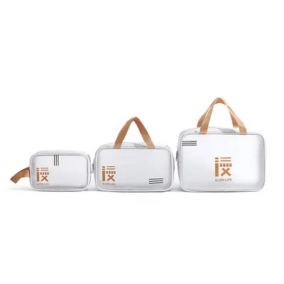 PVC-Kosmetiktasche 3-teilig, große Kapazität, wasserdicht