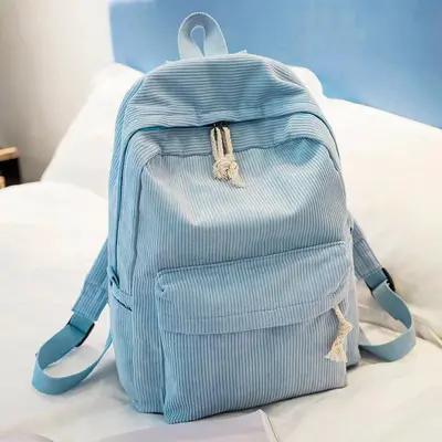 Korean-Style Corduroy Backpack for High School Students and Young Women - 10