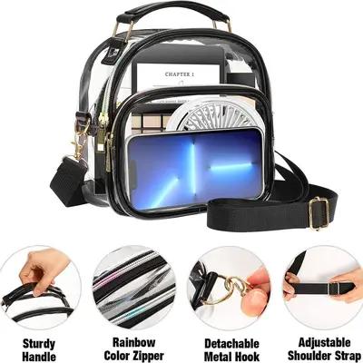 Cross-border popular women's transparent crossbody bag odorless portable crossbody bag travel large capacity shoulder bag