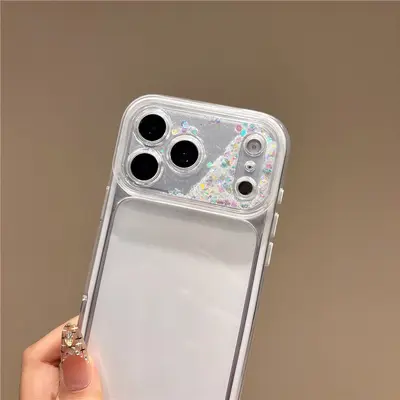 Işıltılı akışkan kum kamerası iPhone kılıfı, yumuşak, 13-17 Pro Max uyumlu - 7