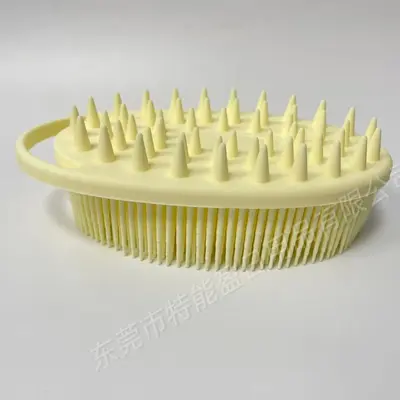 Round Silicone Bath Brush - Double-Sided Dual-Purpose Cleaning and Massage Brush, Soft Silicone Hair and Body Wash Brush, Gentle on Skin - 12