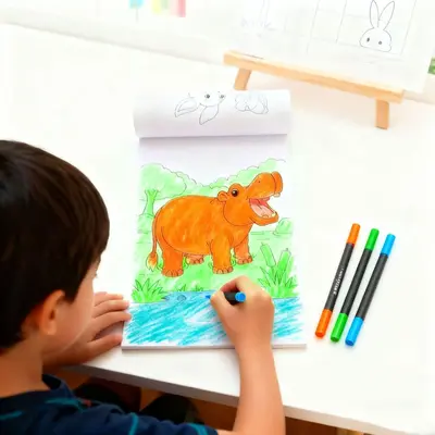 Children's Cartoon Animal Drawing and Coloring Exercise Book - 3