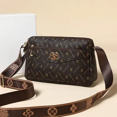 Women's Printed Crossbody and Single-Shoulder Bag, Middle-Aged Style - 12