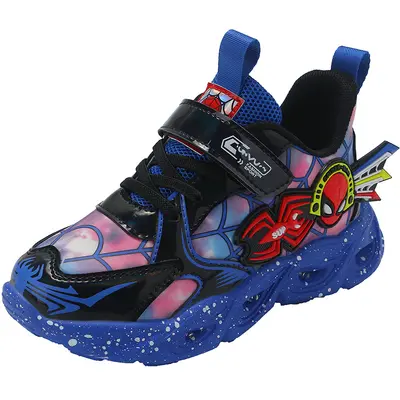 Kinder-Sportschuhe mit Leuchtfunktion, wasserdichte Lederoptik, weiche Sohle