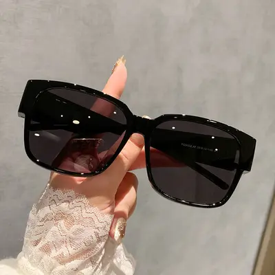TR9002 Square Frame Sunglasses for Men and Women, Worn Over Myopia Glasses - 7
