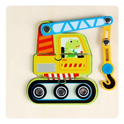 Kinder 3D-Puzzlespielzeug Holz Verkehr Stecksystem - 7