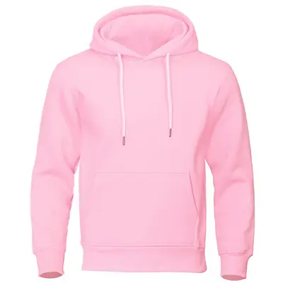 Hooded Fleece Sweatshirt, Unisex, Loose Fit, Spring - 10