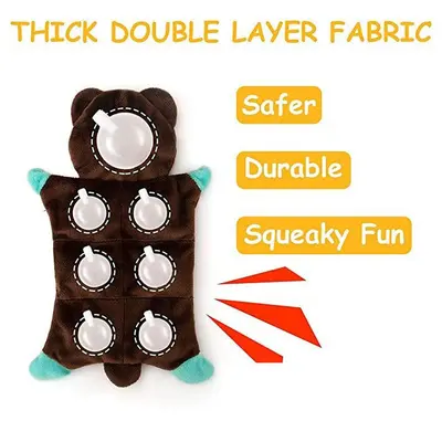 Non-Stuffed Squeaky Dog Toy Leather Shell Interactive - 4