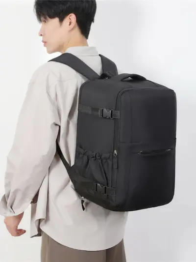 Large Capacity Backpack with Separate Shoe Compartment and Expandable Design