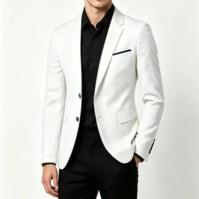 Men's Double-Breasted Suit Jacket, Lightweight, Wrinkle-Free, Crease-Resistant - 3