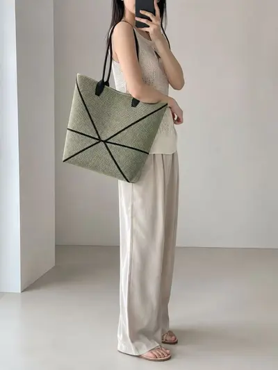 Foldable Lightweight Mesh Tote Bag for Women, Large Capacity - 5