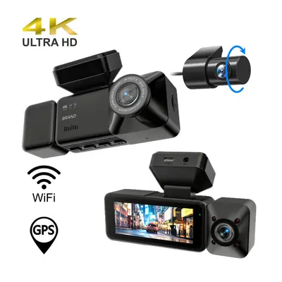 A6706 Amlogic 4K Triple-Lens GPS Dash Camera, Ultra-Clear Driving Recorder