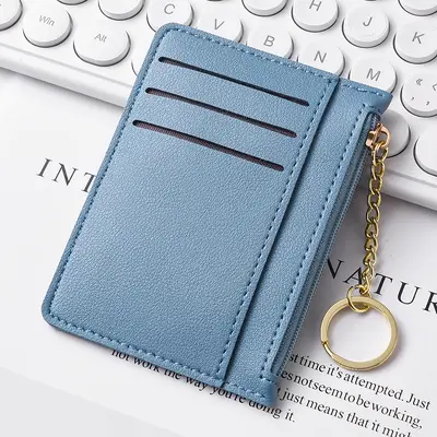 Ultra-Thin Compact Card Holder for Women with Zipper Coin Pocket and Multiple Card Slots - 12