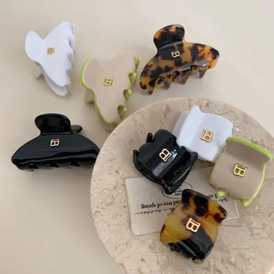 Korean-Style Letter B Acetate Hair Claw Clip