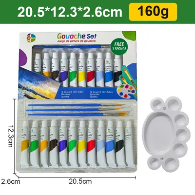 Akrilik boya toptan set 12 ml su geçirmez acemi çocuk boyama 12/18/24/36 renk yağlıboya - 8