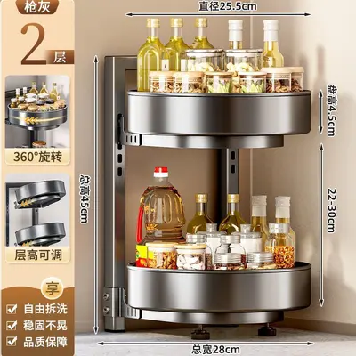 Rotating seasoning rack, multifunctional kitchen countertop organizer - 7
