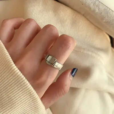 Kore tarzı niş tasarım 925 ayar gümüş minimalist kadın yüzüğü, solmayan vintage ağır işçilik yüzük takı toptan satış - 12
