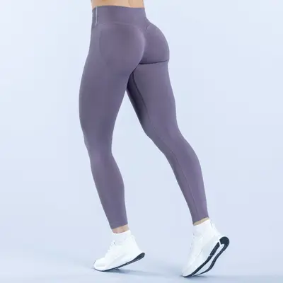 Yüksek elastikiyetli dikişsiz kalça kaldıran V belli dokuz çeyrek yoga taytı - 11