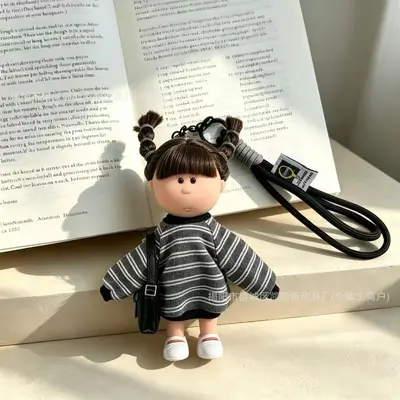 14cm Spanish Potato Doll Lanyard Doll Pendant Girl Key Ring Buckle Figure Toy Plush Doll Gift
