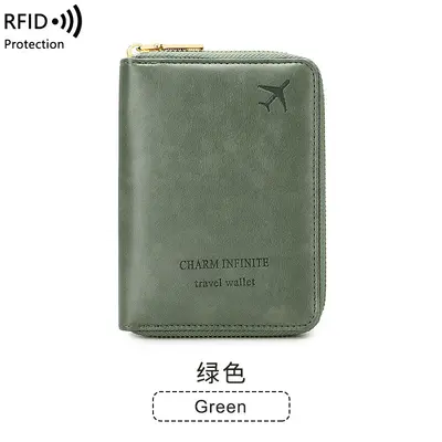 RFID Korumalı Pasaport Çantası, Fermuarlı - 11