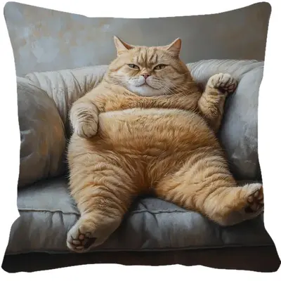 Grenzüberschreitender TEMU-Bestseller Katzenkuscheltier-Kissenbezug mit Digitaldruck ultraweich Wohnzimmer Sofakissen Dekokissenbezug