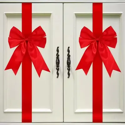 Christmas Ribbon and Bow Decoration Strips for Gift Boxes and Doors