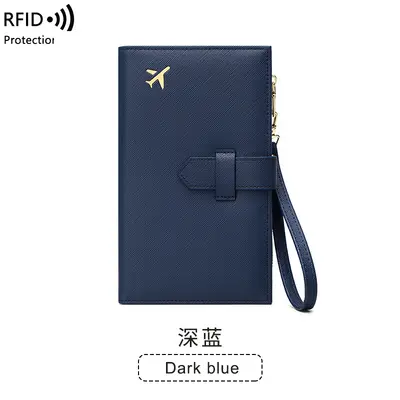 跨境新款RFID防磁护照包拉链搭扣证件包护照夹多功能长款女士钱包 - 8