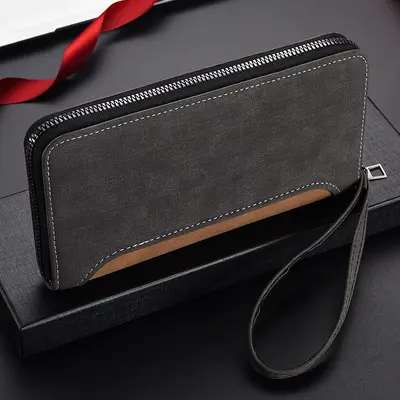 Men's Long Wallet with Zipper Coin Pocket, Multifunctional - 4