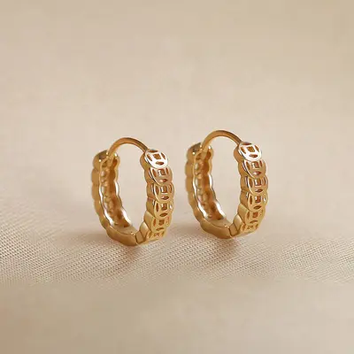 S999 Sterling Silver Lucky Coin Earrings Women