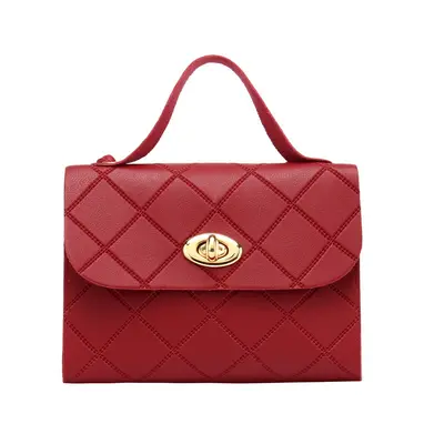 Kleine Damenhandtasche mit Rautenstreifen im koreanischen Stil - 7
