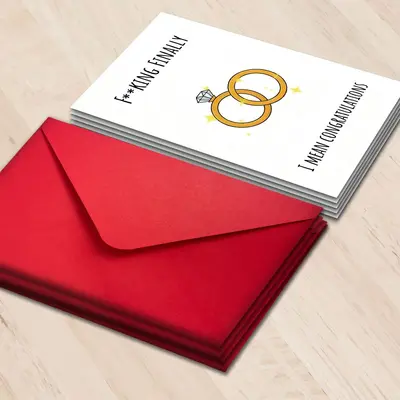 Large Wedding Greeting Card Set with Envelopes and Handwritten Blessings