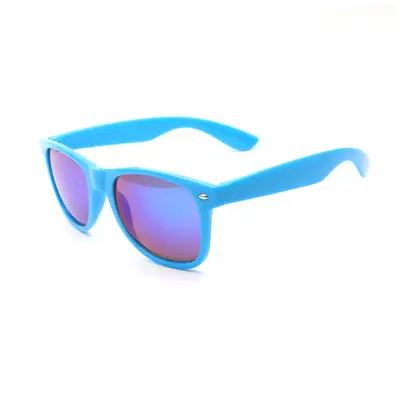 Solid Stud Sunglasses with Green Mirror Lens - 7