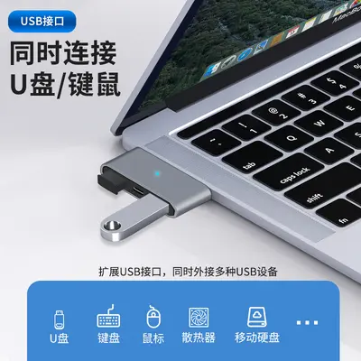 OTG Çok Fonksiyonlu Genişleme İstasyonu Type-C to USB 3.0 SD/TF Üçlü Kart Okuyucu Type-C to Çift USB 3.0