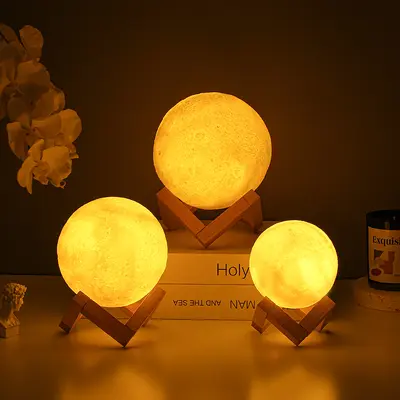 El Boyama DIY Gezegen Lambası Ay Gece Lambası Manuel Boyama Çizim Renkli Boyama El Sanatı Stüdyosu Kişisel Yapım - 4