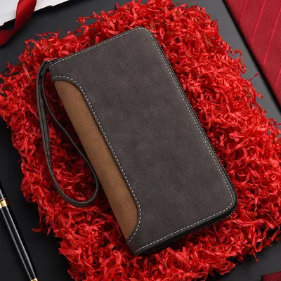 Men's Long Wallet with Zipper Coin Pocket, Multifunctional - 8