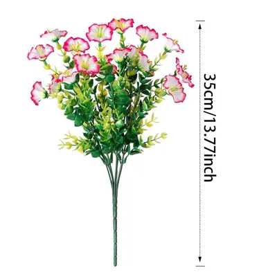 Simulated Eucalyptus and Morning Glory Artificial Flower Bouquet - 8