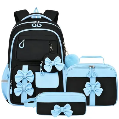Primary School Backpack Set, Three-Piece, Bow Design, Girls, Large Capacity - 8