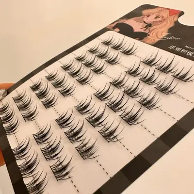 Natural Camellia False Eyelashes, Single Cluster, for Beginners - 5