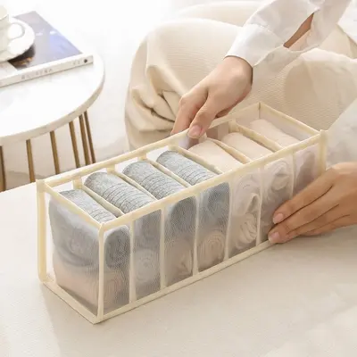 Underwear Storage Box Drawer-Style Clothing Organizer Bra Three-in-One Divider Box Sock Storage Wardrobe Organizer - 13