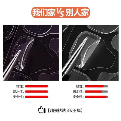 Super Adhesive Pink Jelly Glue for Press-On Nails, Waterproof Transparent Double-Sided Tap